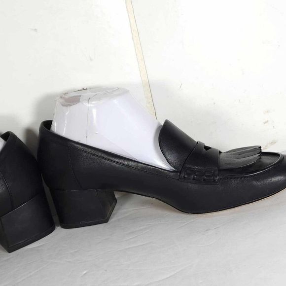 Michael Kors Woman's The Declan US8M Leather Fringe Heels Penny Loafer Shoes - Picture 7 of 14